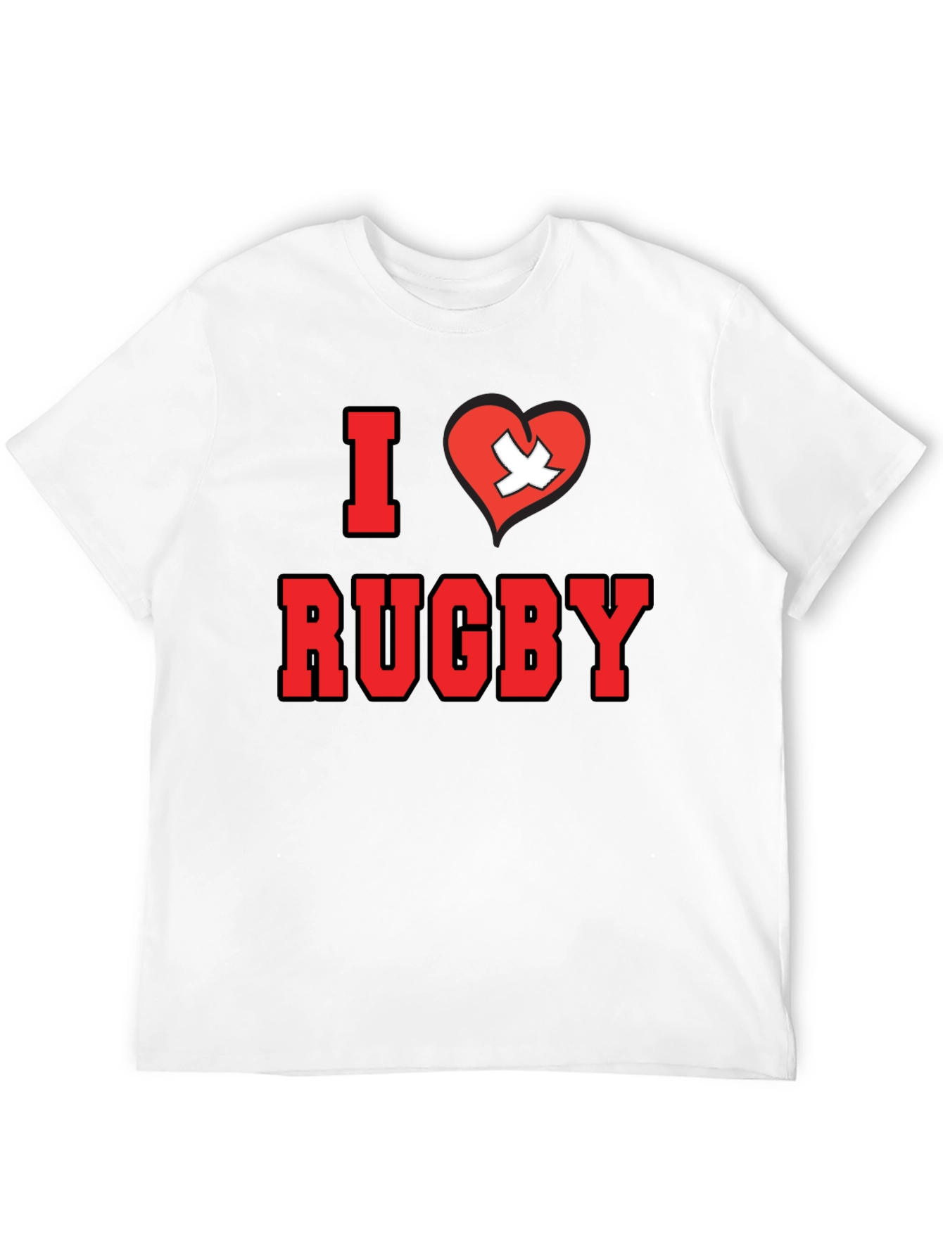 I Love Rugby T-Shirt - Black Cotton Tee