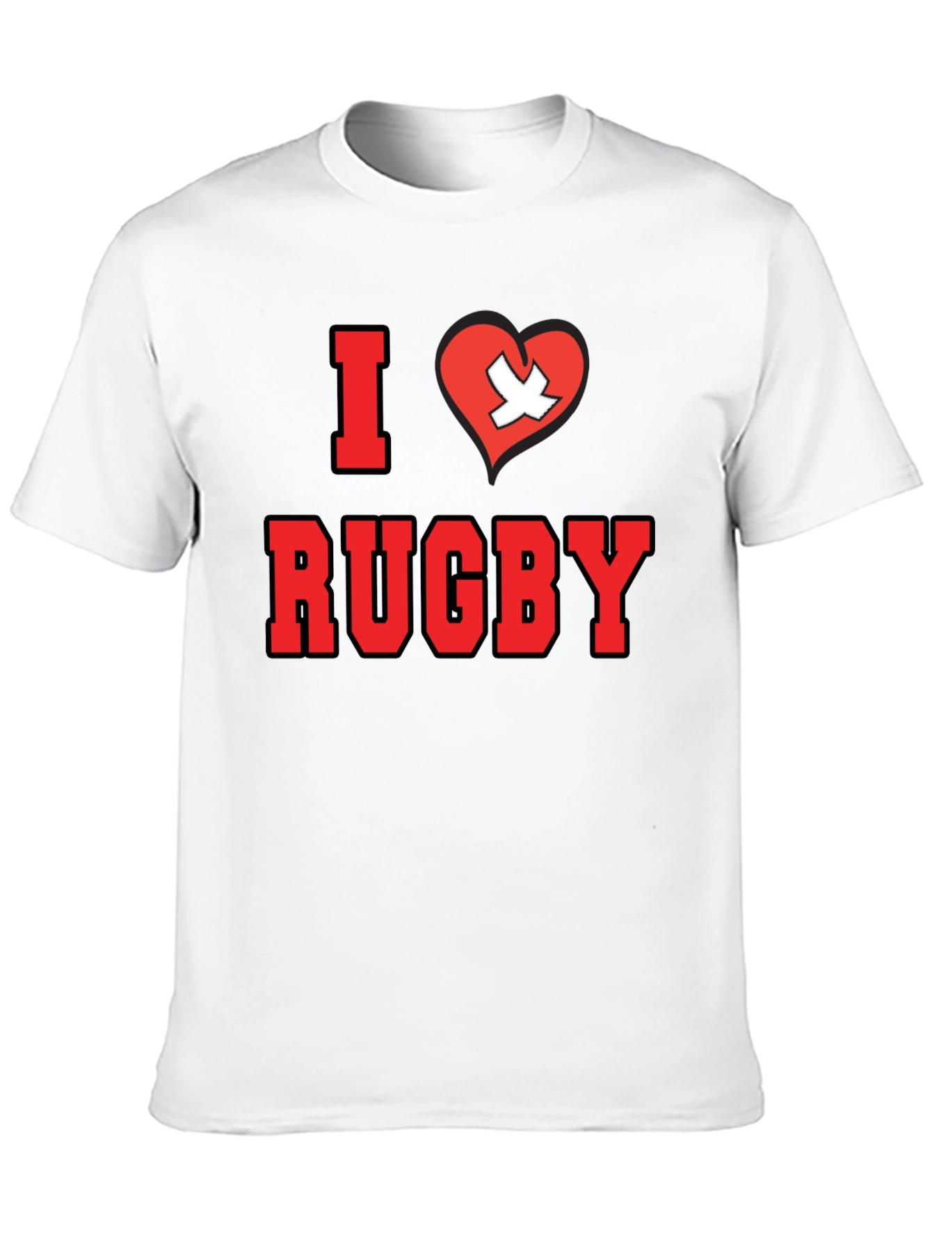 I Love Rugby T-Shirt - Black Cotton Tee