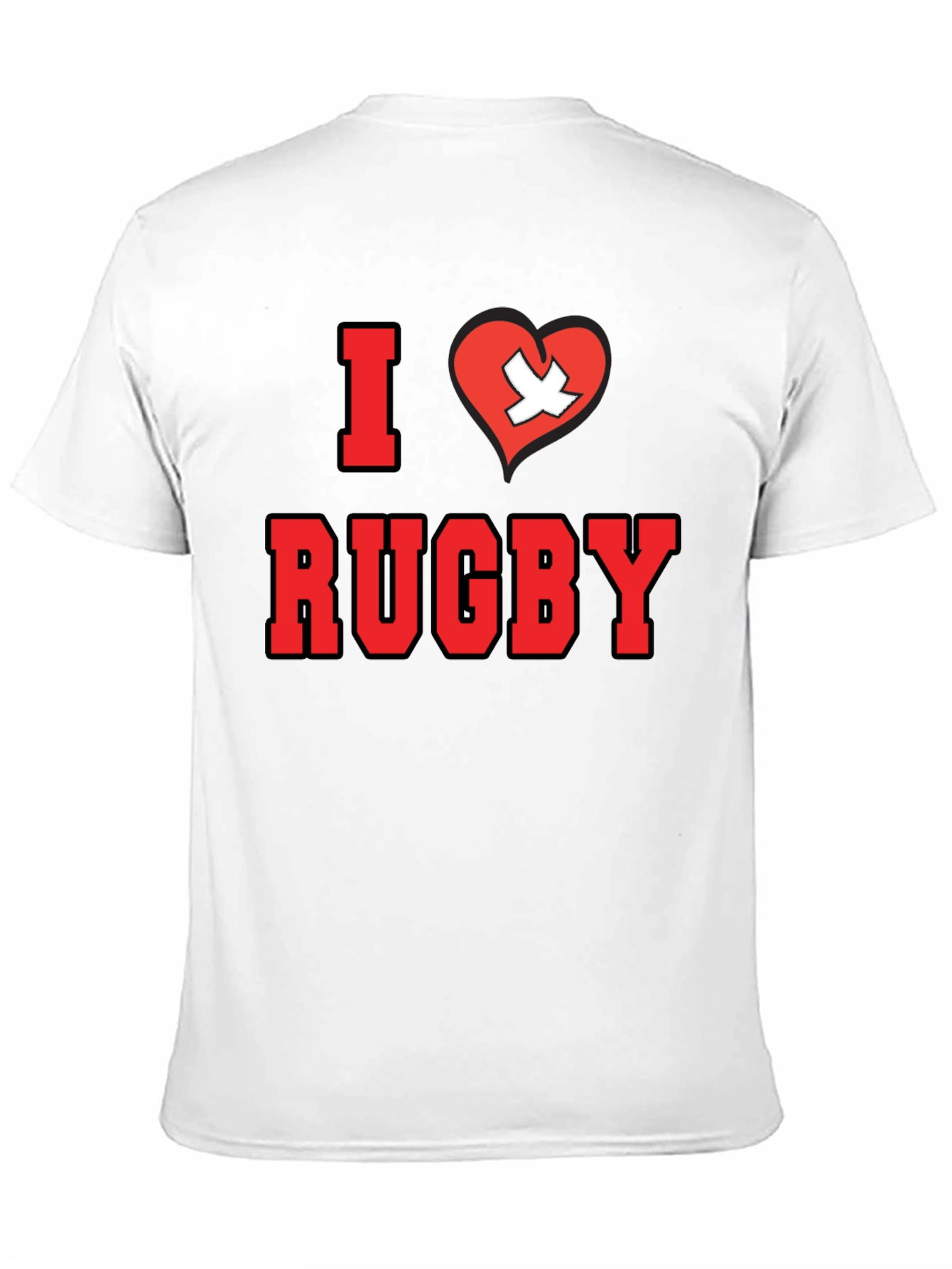 I Love Rugby T-Shirt - Black Cotton Tee