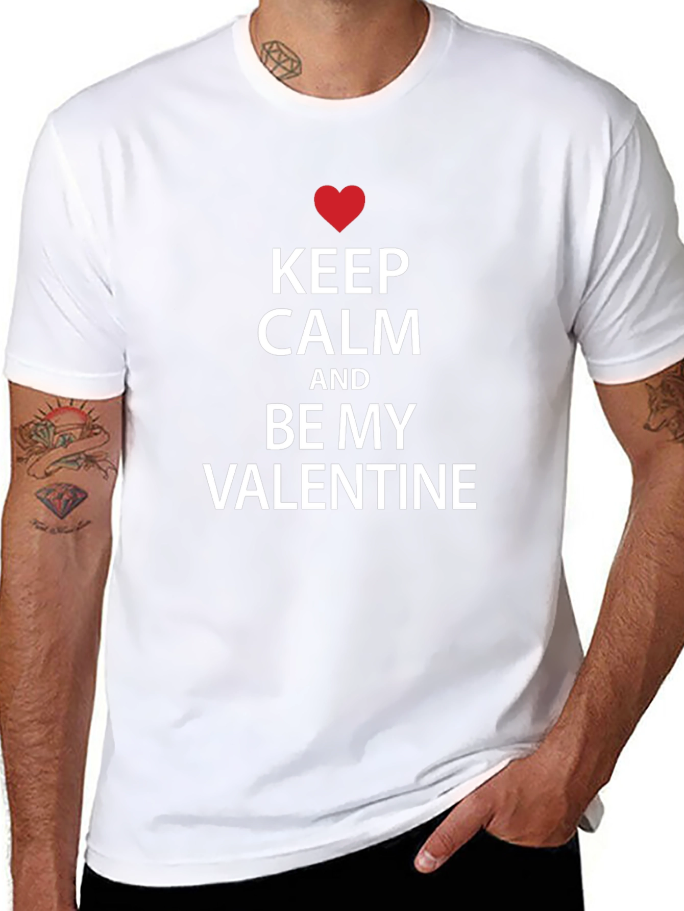 Keep Calm Valentines Day T-Shirt - Black