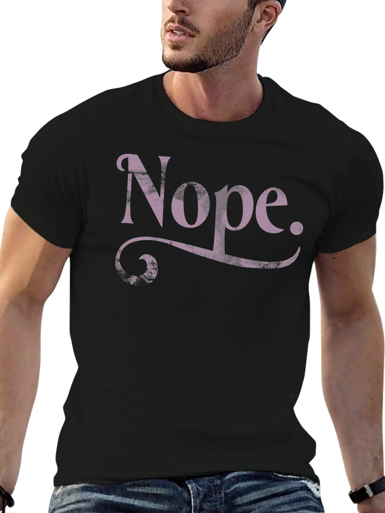 Nope Graphic Tee - Casual Black T-Shirt