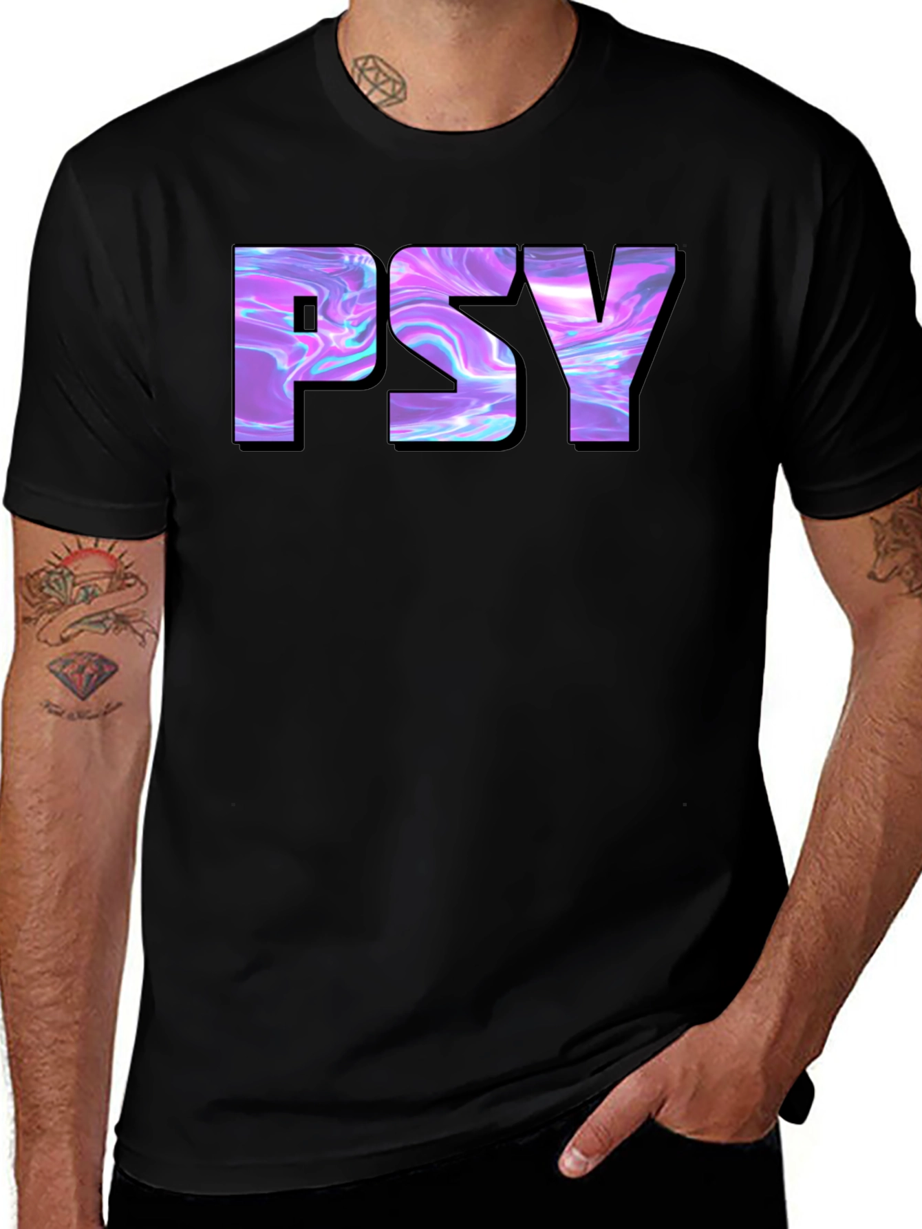 PSY T-Shirt - Unique Graphic Design Black Tee