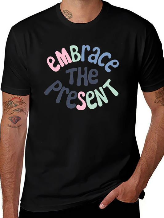 Embrace the Present Graphic T-Shirt - Black