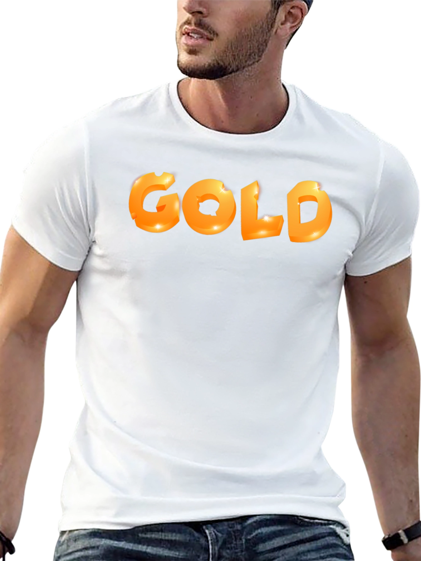 Gold Graphic Tee - Trendy Style