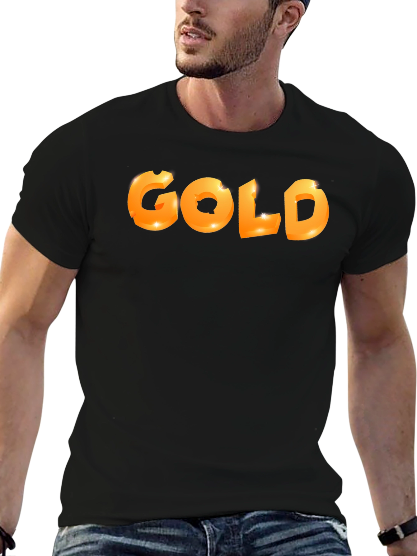 Gold Graphic Tee - Trendy Style