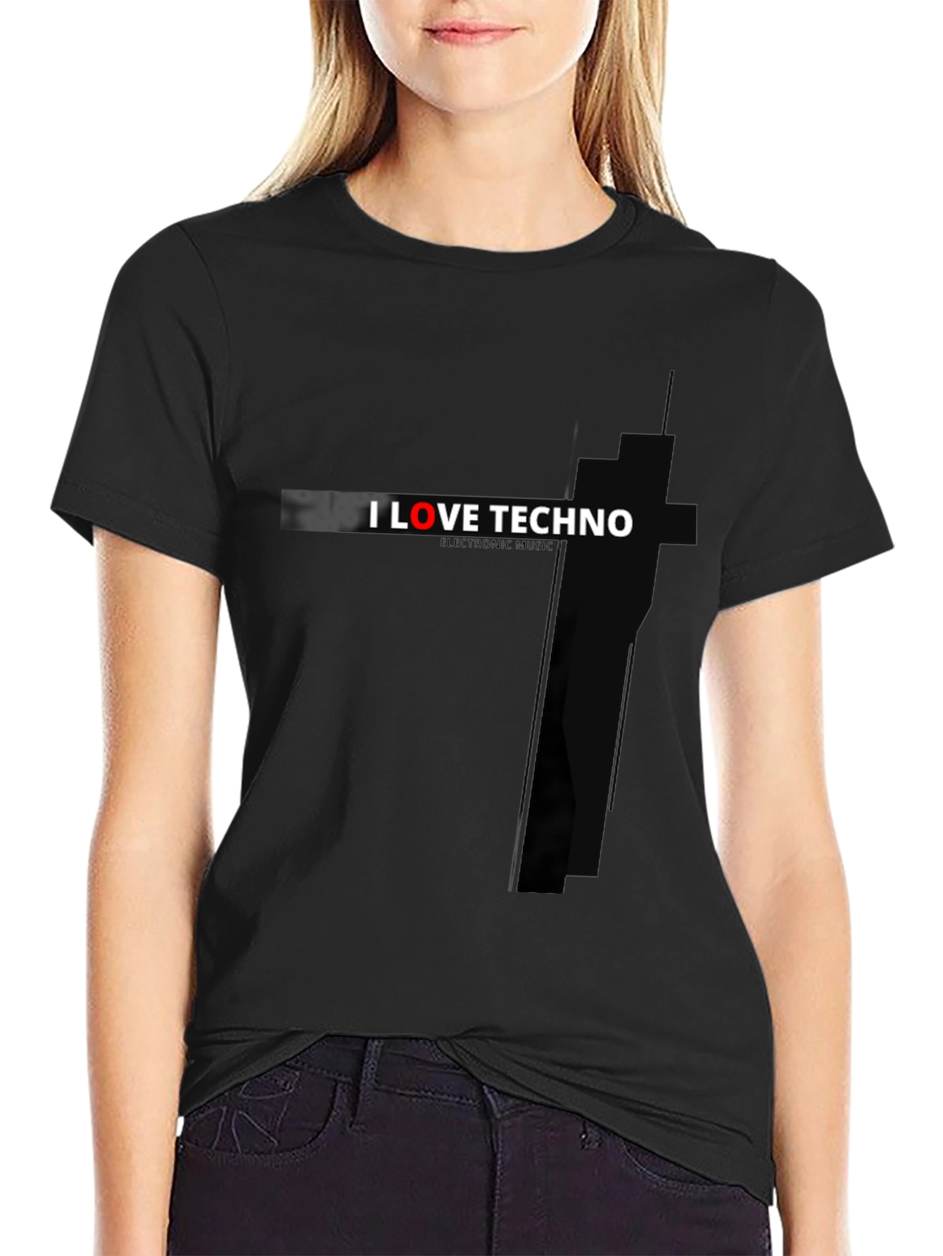 I Love Techno T-Shirt - Black Graphic Tee