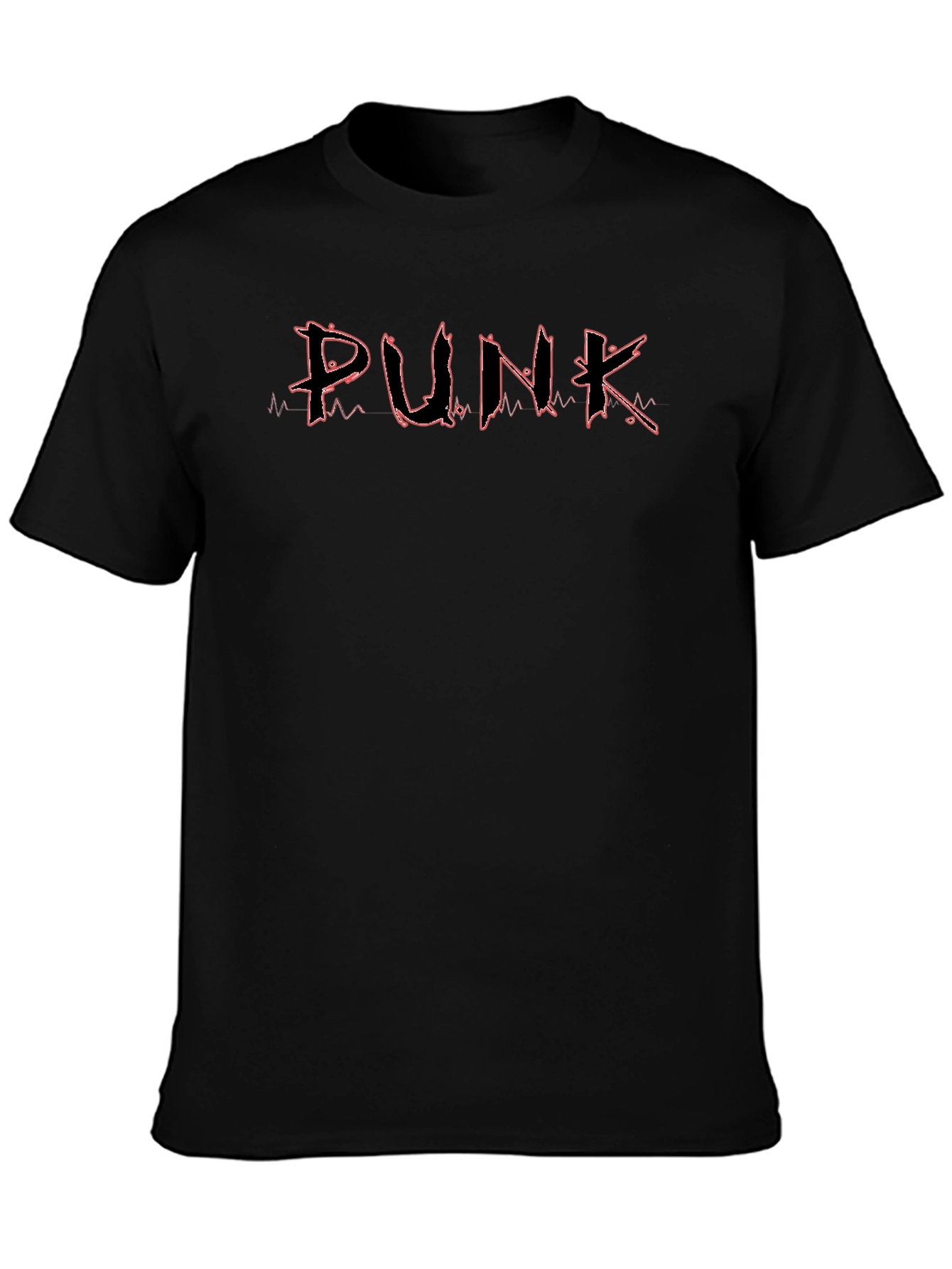 Punk Graphic Tee - Black Cotton T-Shirt