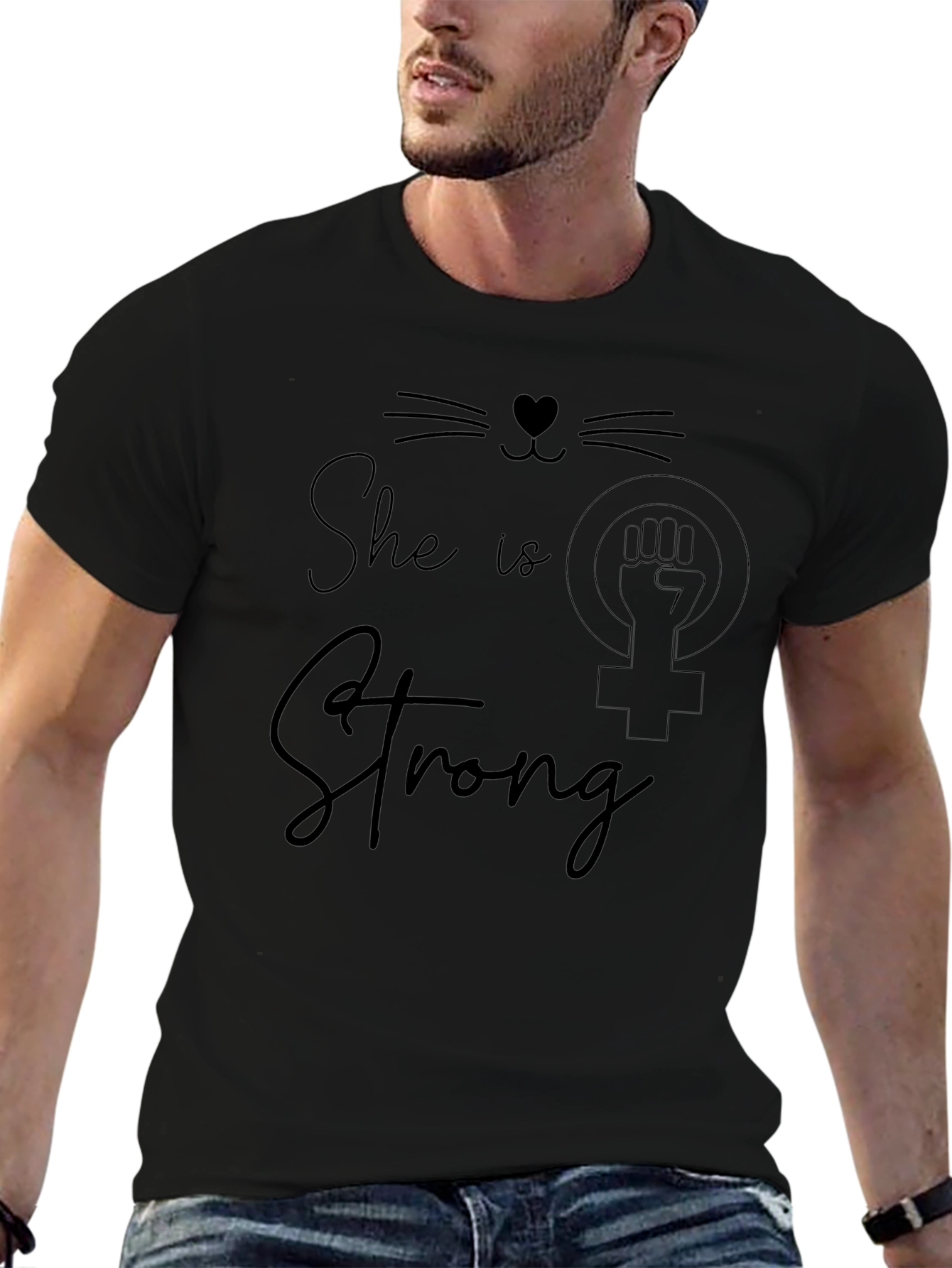 She is Strong Graphic Tee - Empowering Womens T-Shirt