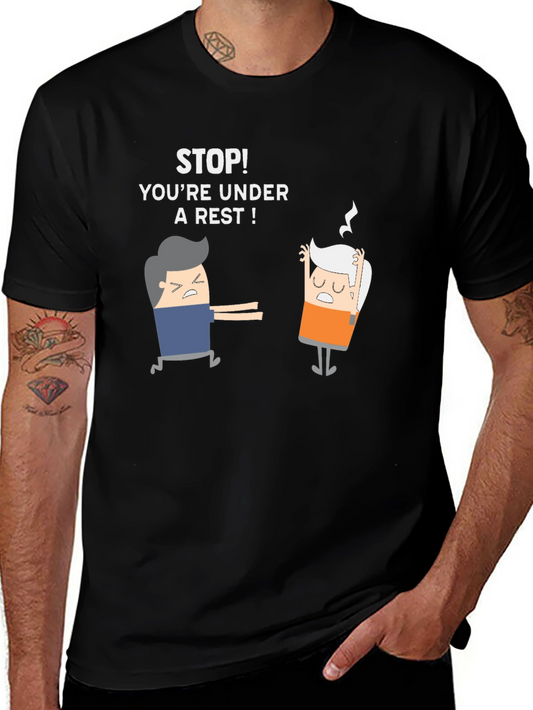 Funny Under A Rest Black Graphic Tee