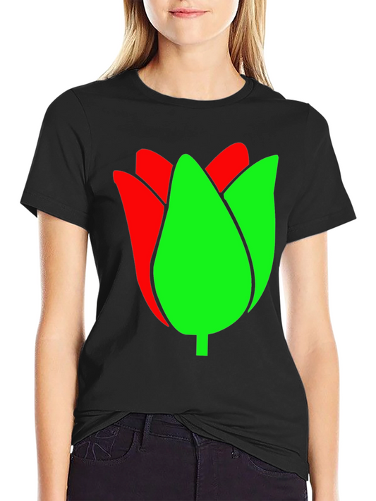 Tulip Graphic Tee - Black Cotton Blend
