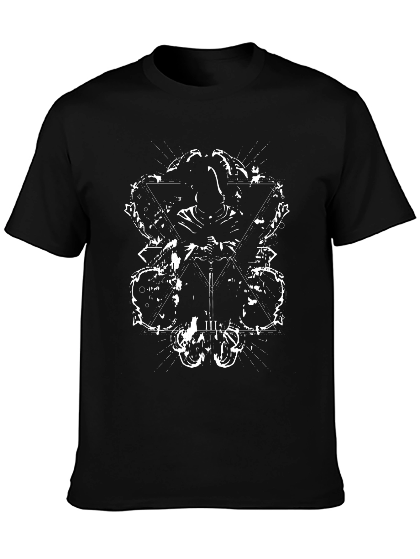 Mystic Warrior Graphic Tee - Black Cotton T-Shirt