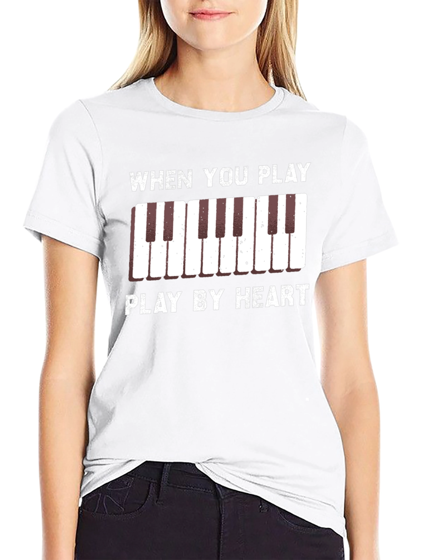 Play By Heart Piano Keys Graphic Tee