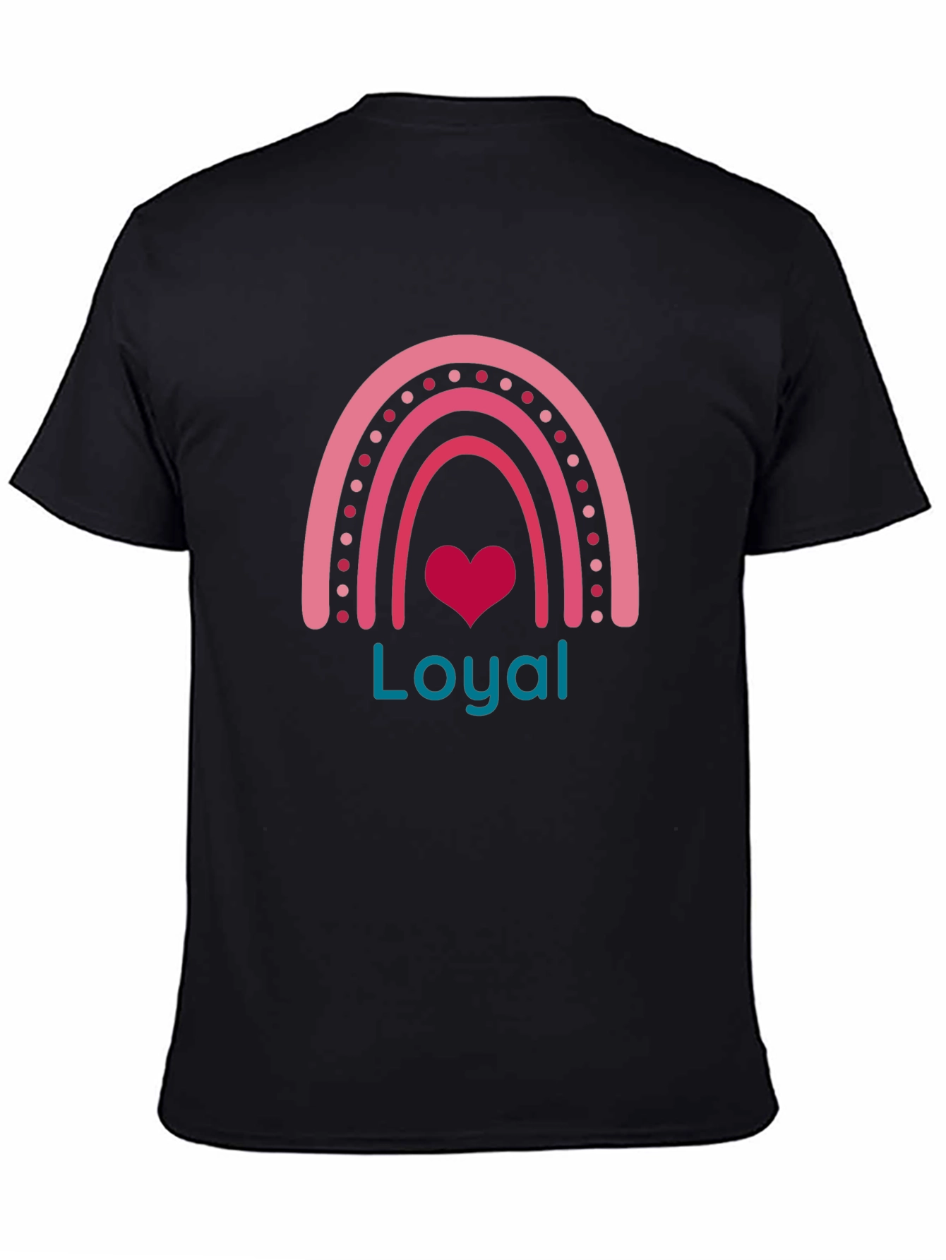 Loyal Heart Rainbow Graphic Tee - Black Cotton