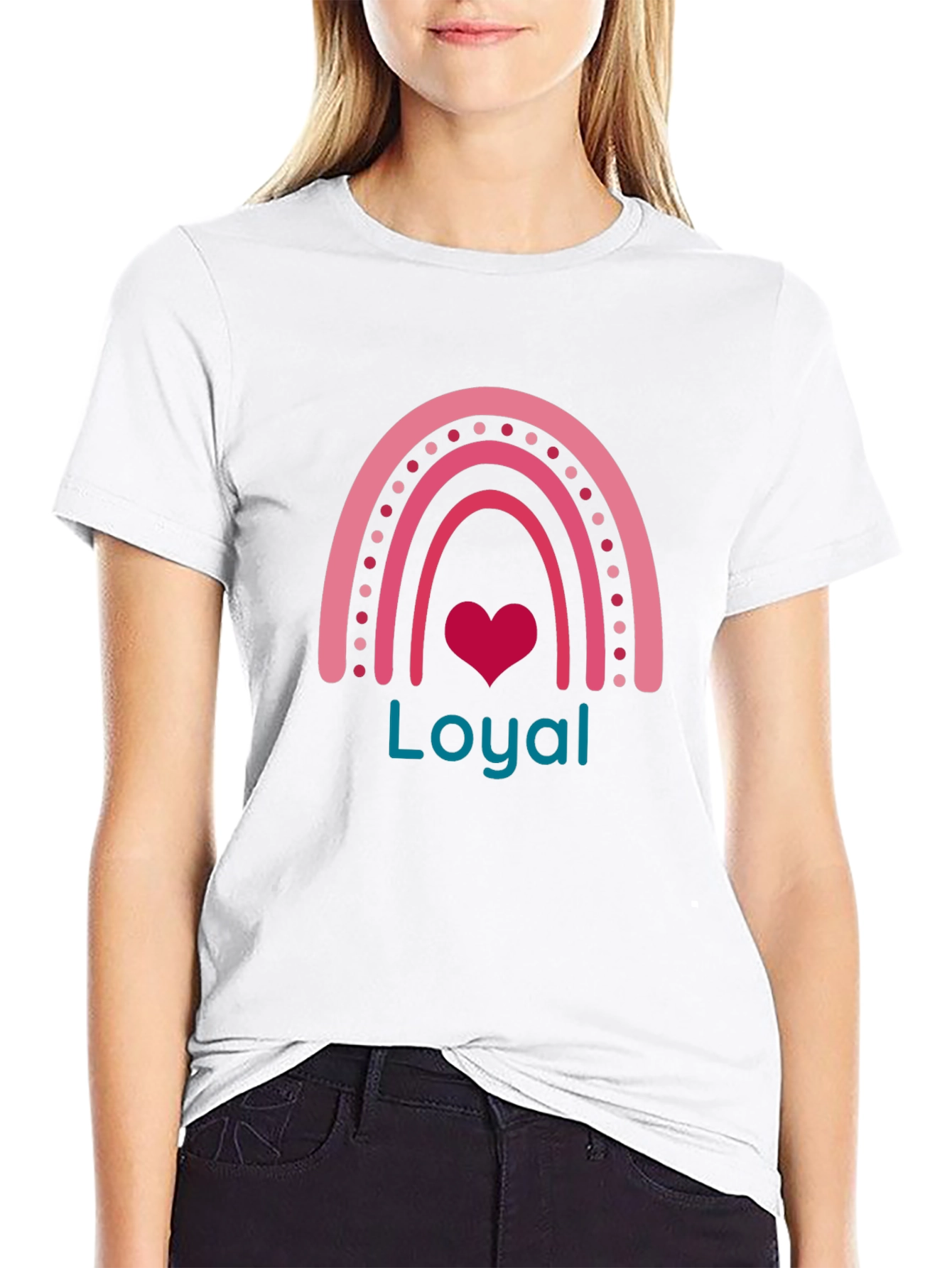 Loyal Heart Rainbow Graphic Tee - Black Cotton