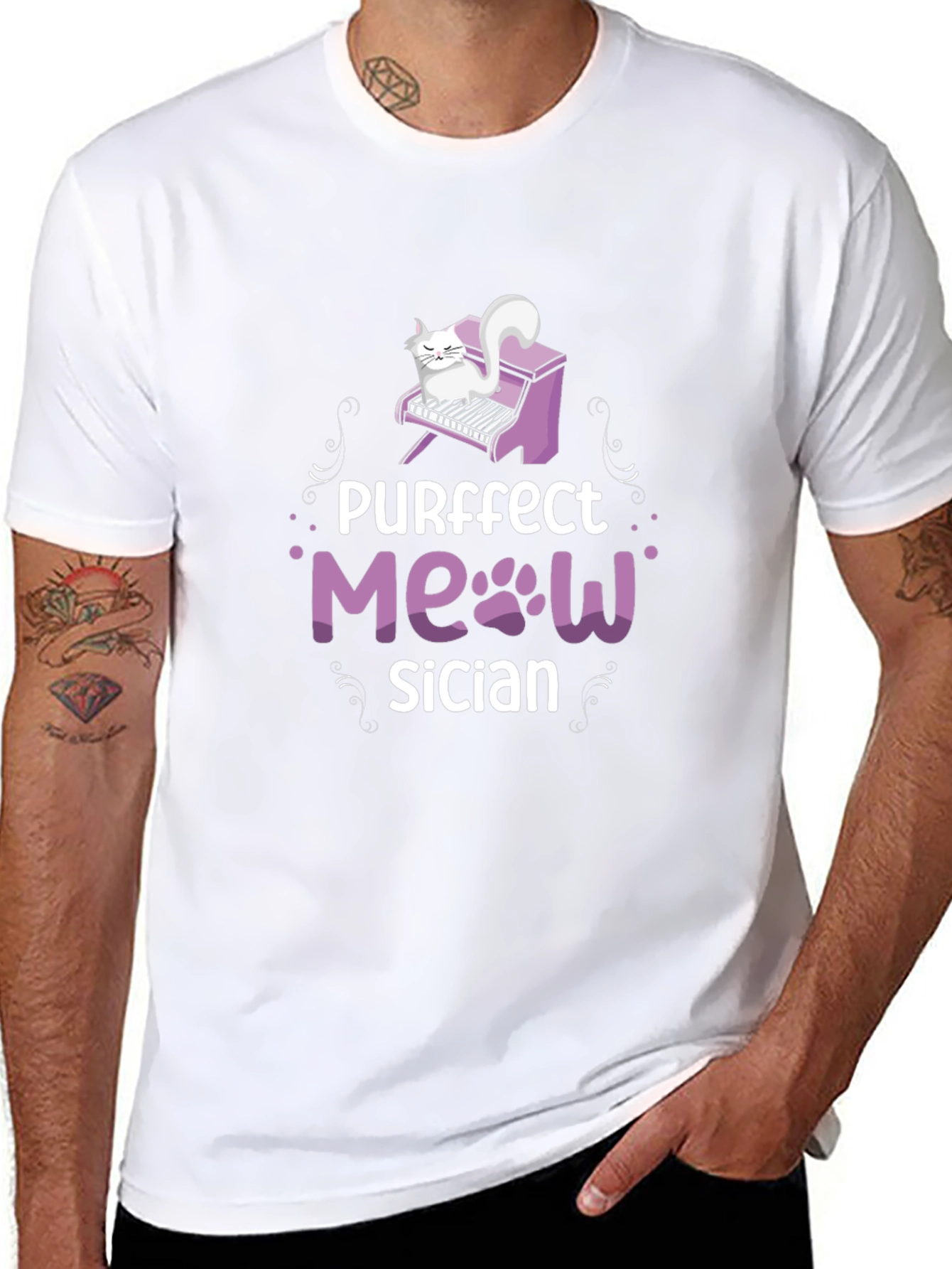 Purrfect Meowsician T-Shirt - Cat Musician Tee