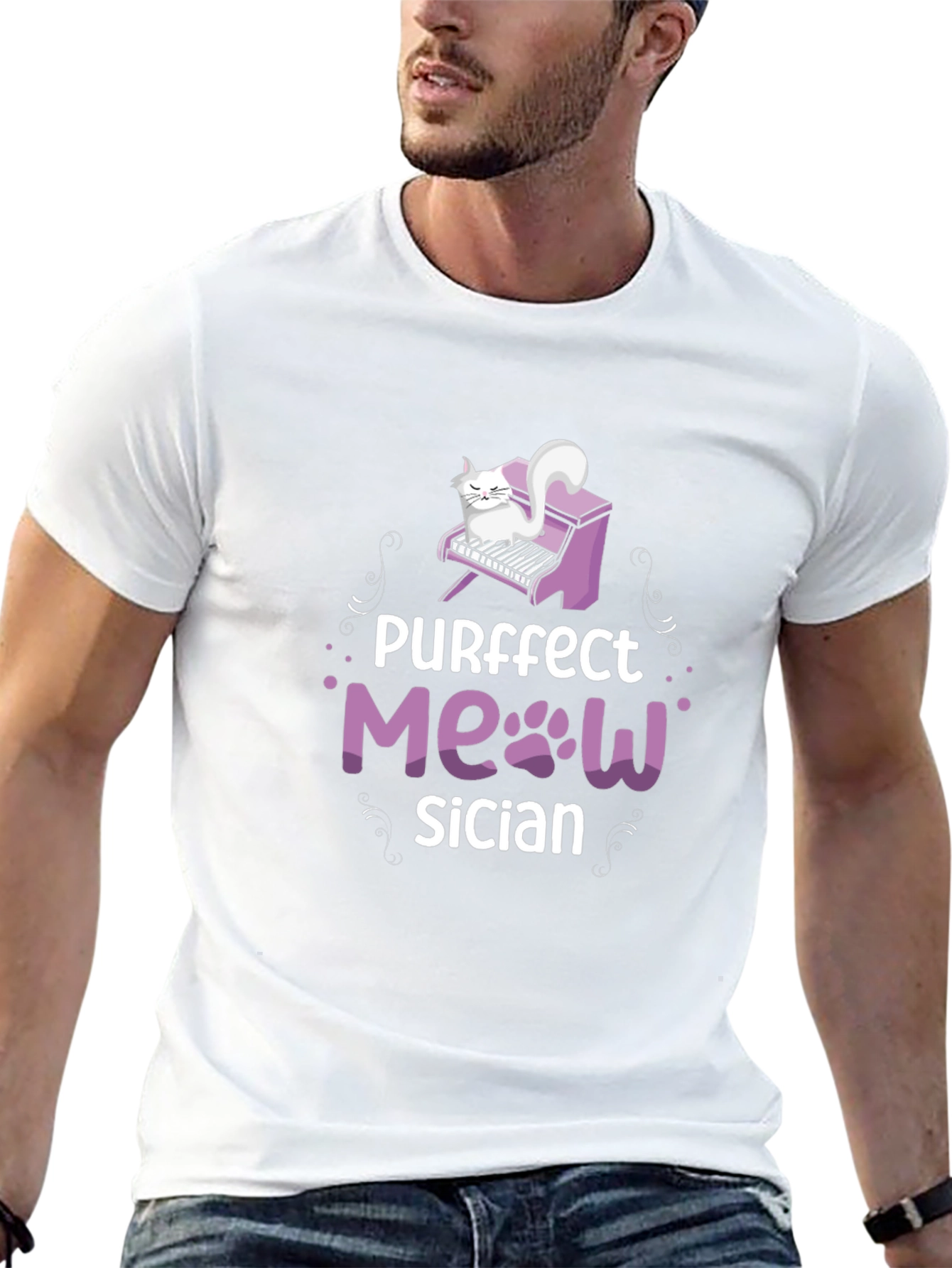 Purrfect Meowsician T-Shirt - Cat Musician Tee