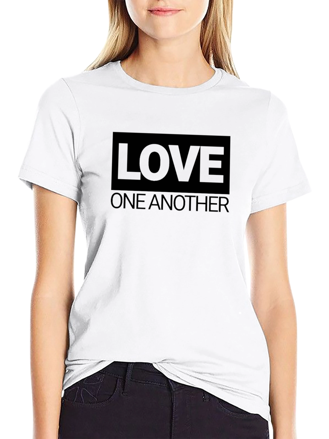 Love One Another Graphic Black T-Shirt