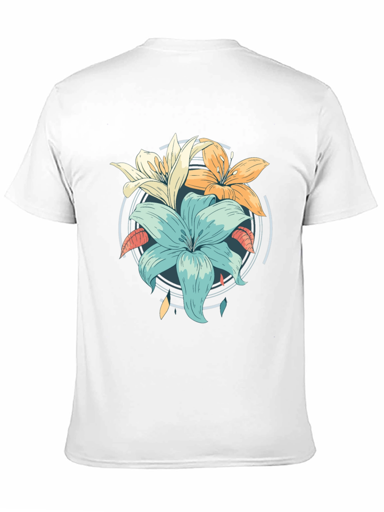 Floral Graphic Print Black T-Shirt