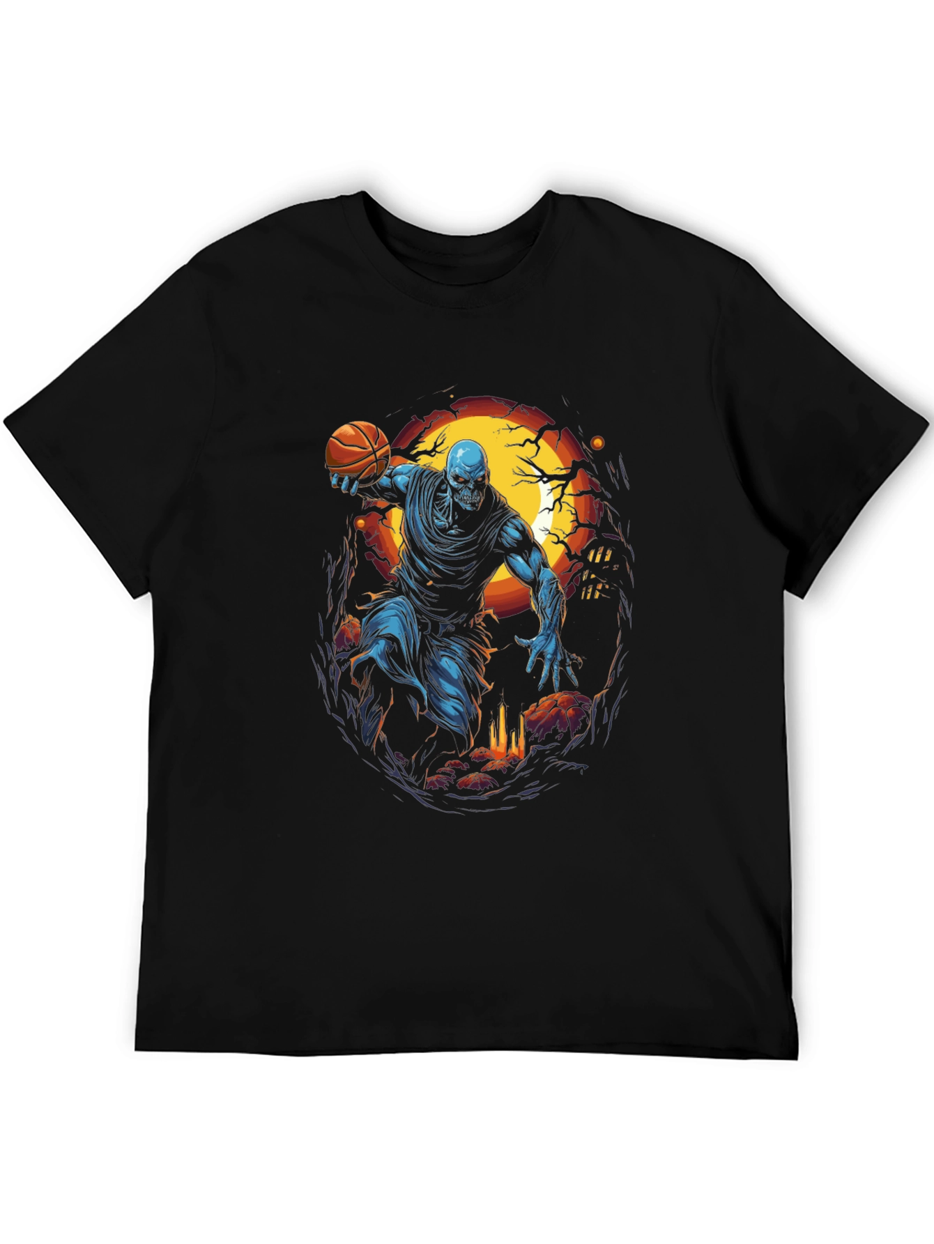 Spooky Zombie Basketball T-Shirt