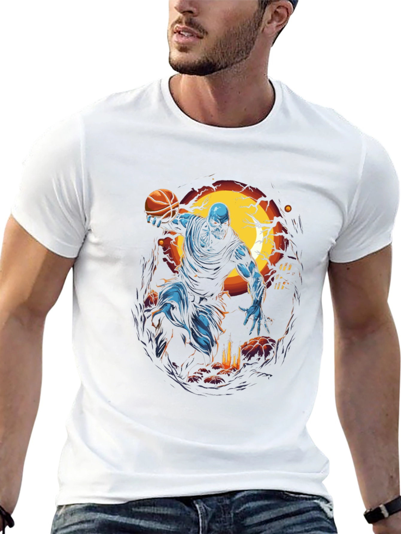 Spooky Zombie Basketball T-Shirt