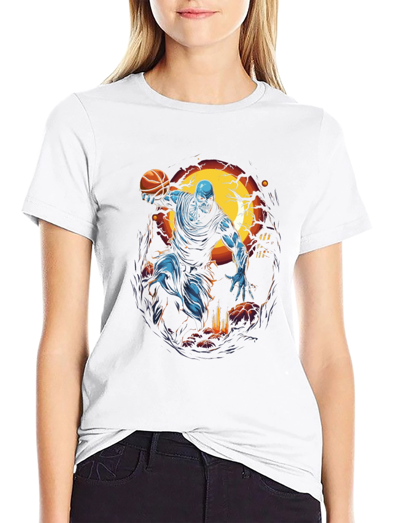 Spooky Zombie Basketball T-Shirt
