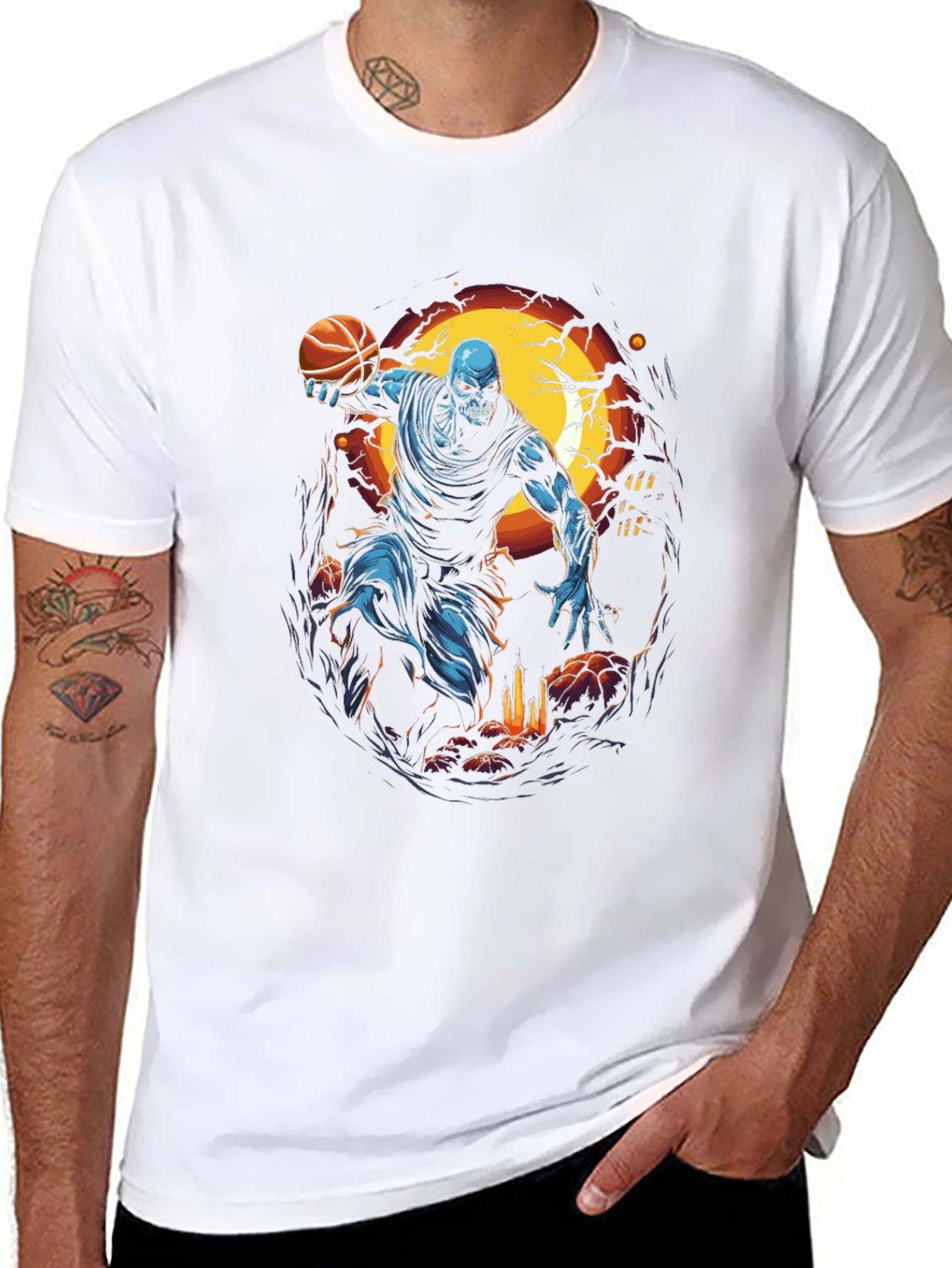 Spooky Zombie Basketball T-Shirt