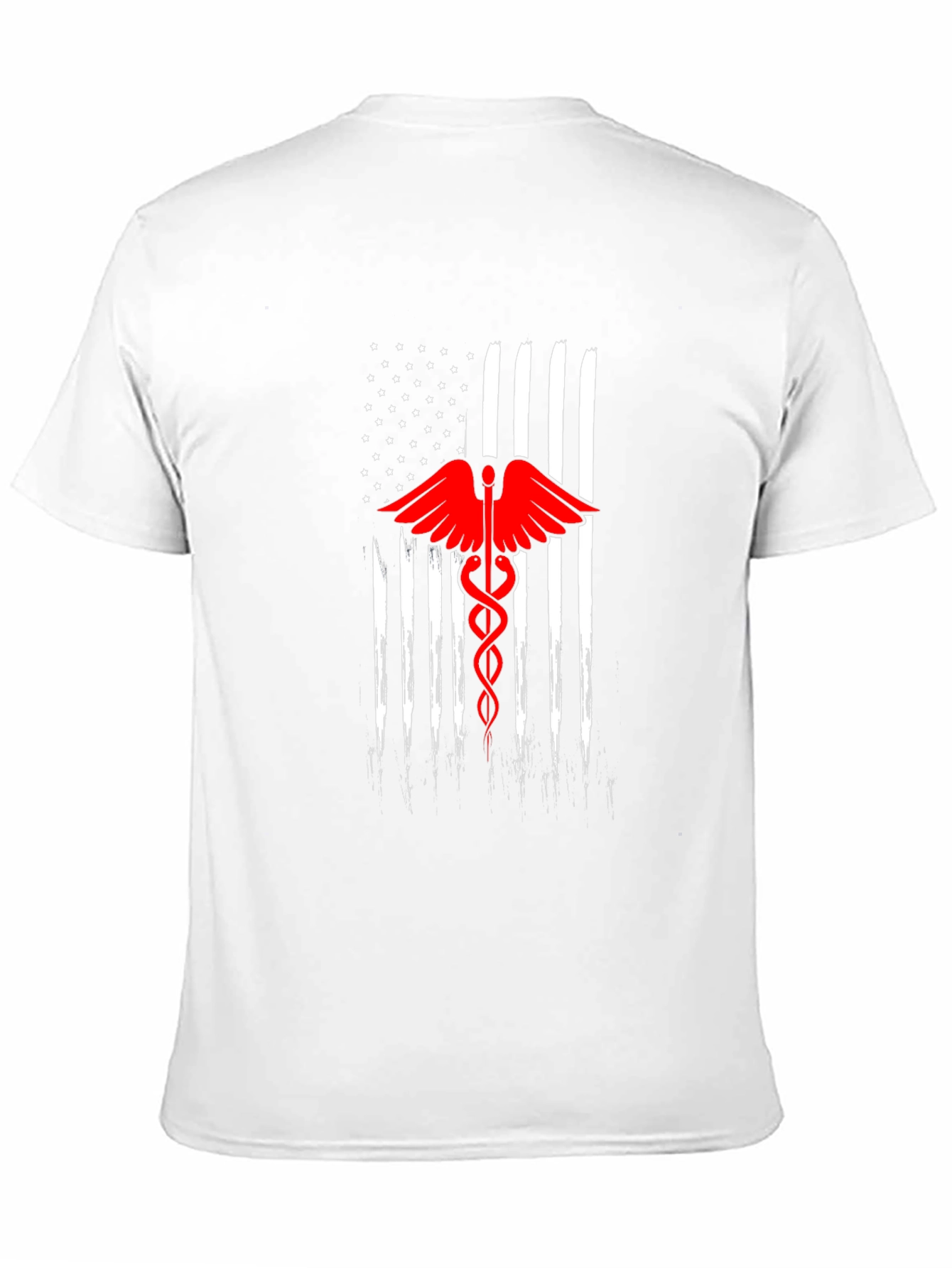 American Flag Caduceus Black T-Shirt