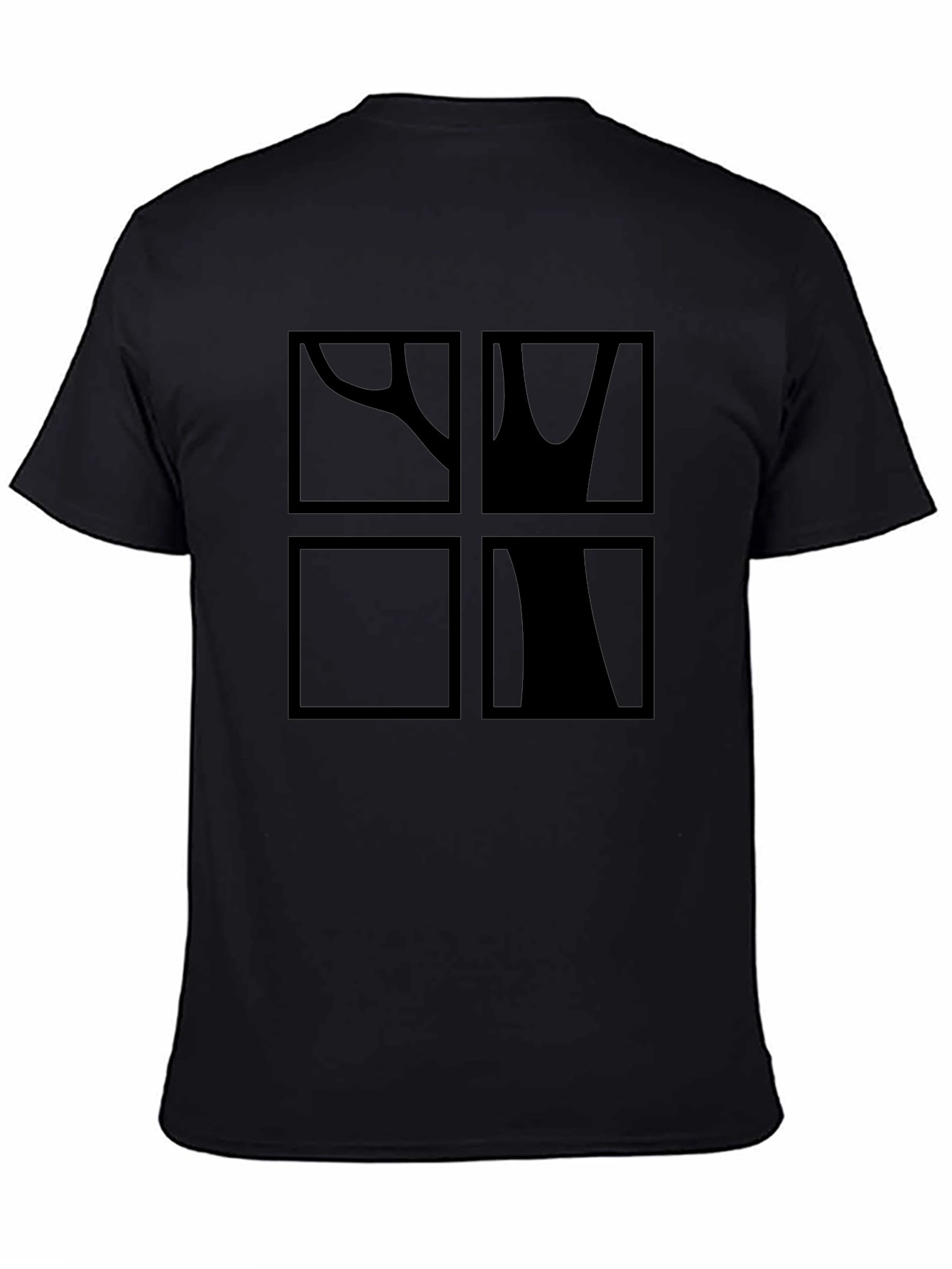 Abstract Tree Graphic Print Black T-Shirt