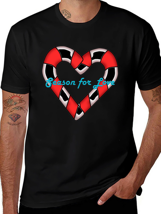 Season for Love T-Shirt Heart Candy Cane Graphic Tee