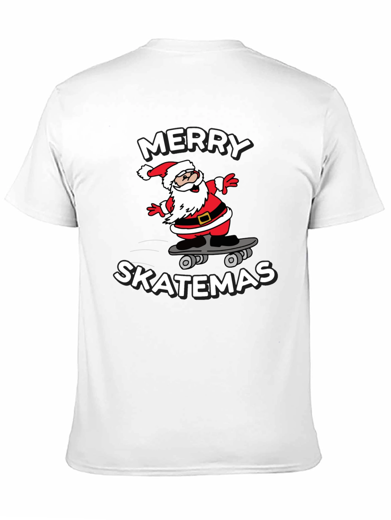 Merry Skatemas T-Shirt - Santa Skateboard Tee