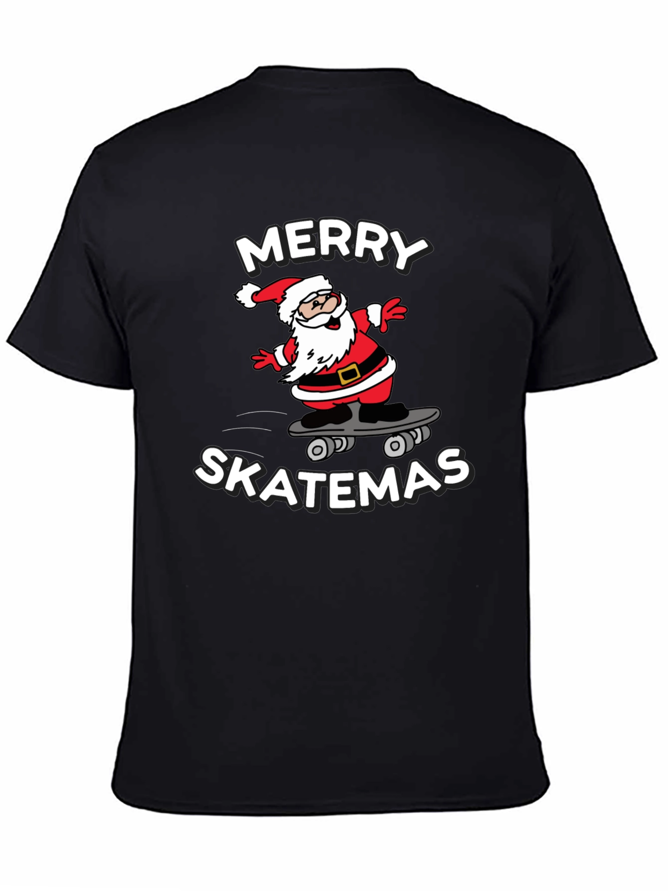 Merry Skatemas T-Shirt - Santa Skateboard Tee
