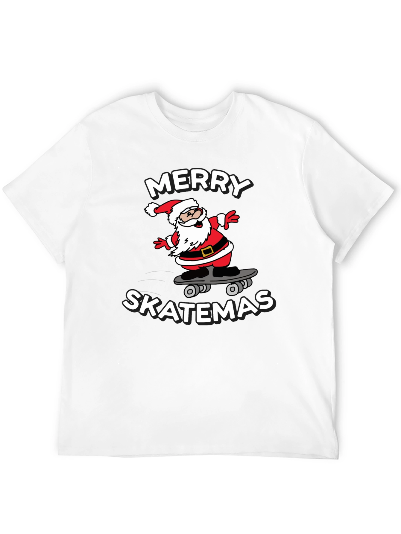 Merry Skatemas T-Shirt - Santa Skateboard Tee