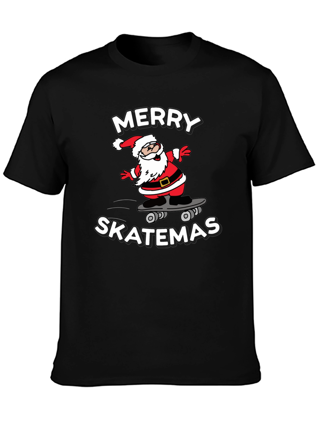 Merry Skatemas T-Shirt - Santa Skateboard Tee