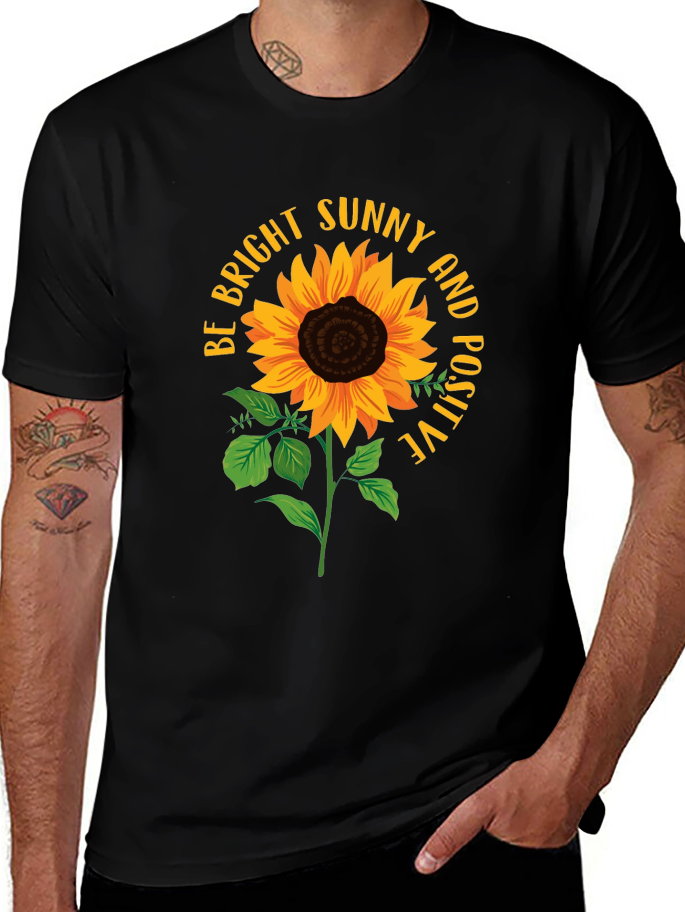 Bright Sunflower Positive Vibes T-Shirt