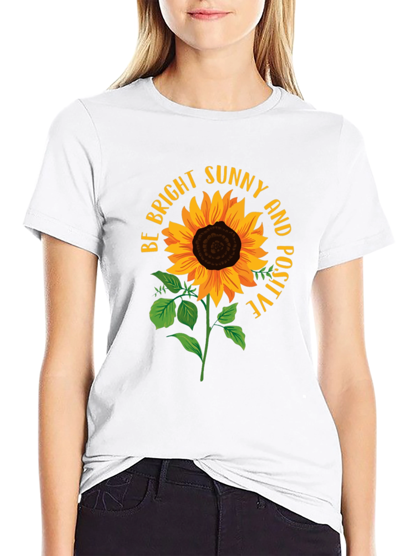 Bright Sunflower Positive Vibes T-Shirt