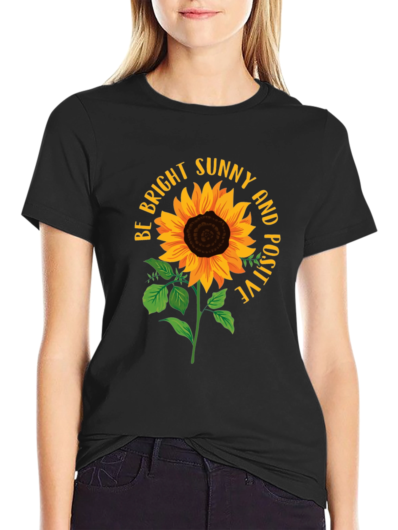 Bright Sunflower Positive Vibes T-Shirt