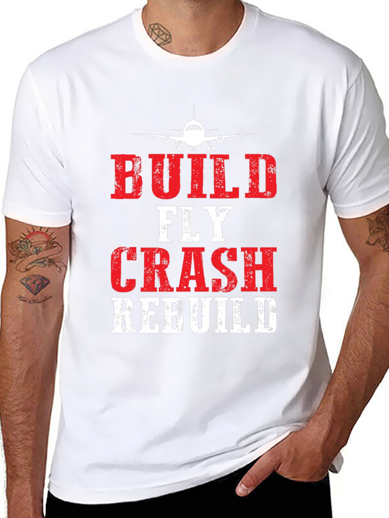 Build Fly Crash Rebuild Pilot T-Shirt