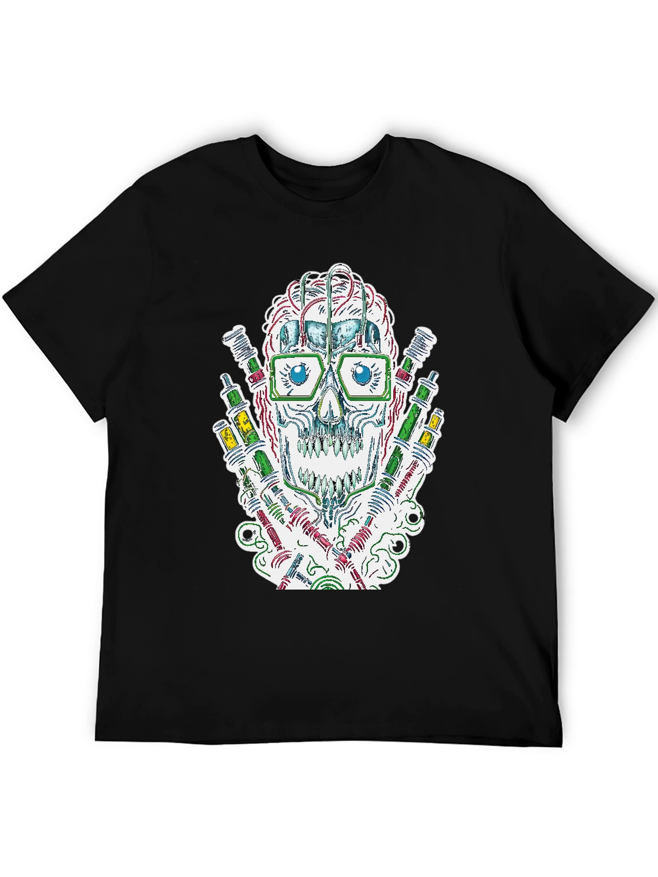 Skull & Test Tube T-Shirt - Science Style