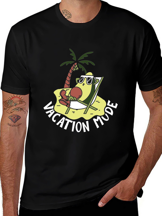 Vacation Mode Avocado T-Shirt - Relaxed Beach Style