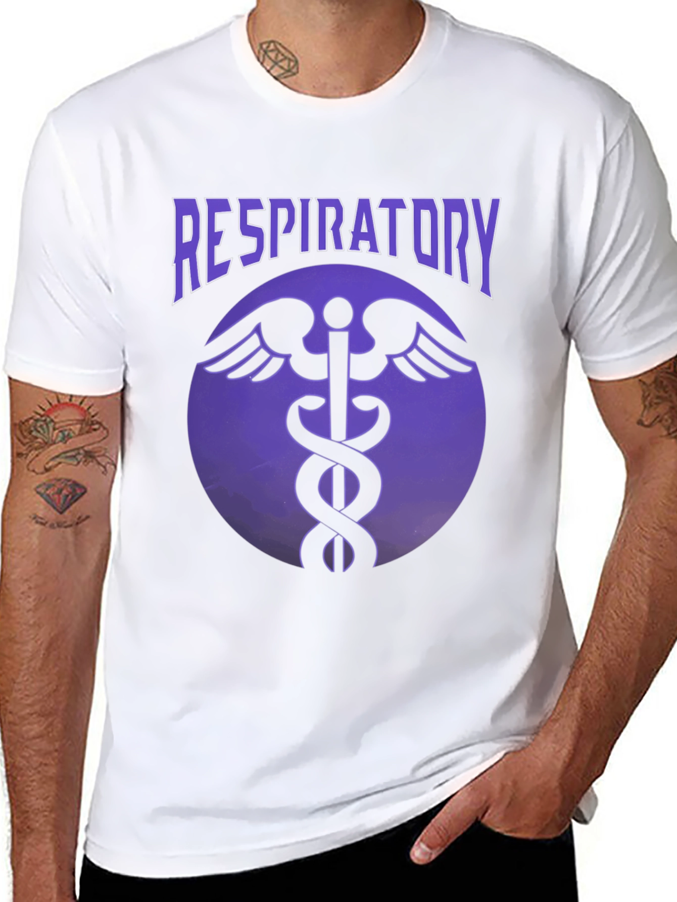Respiratory Therapist Caduceus T-Shirt - Black