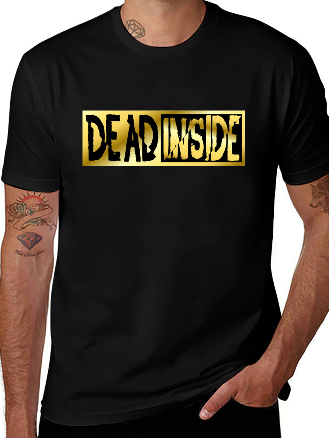 Dead Inside Graphic Tee - Black Cotton Shirt