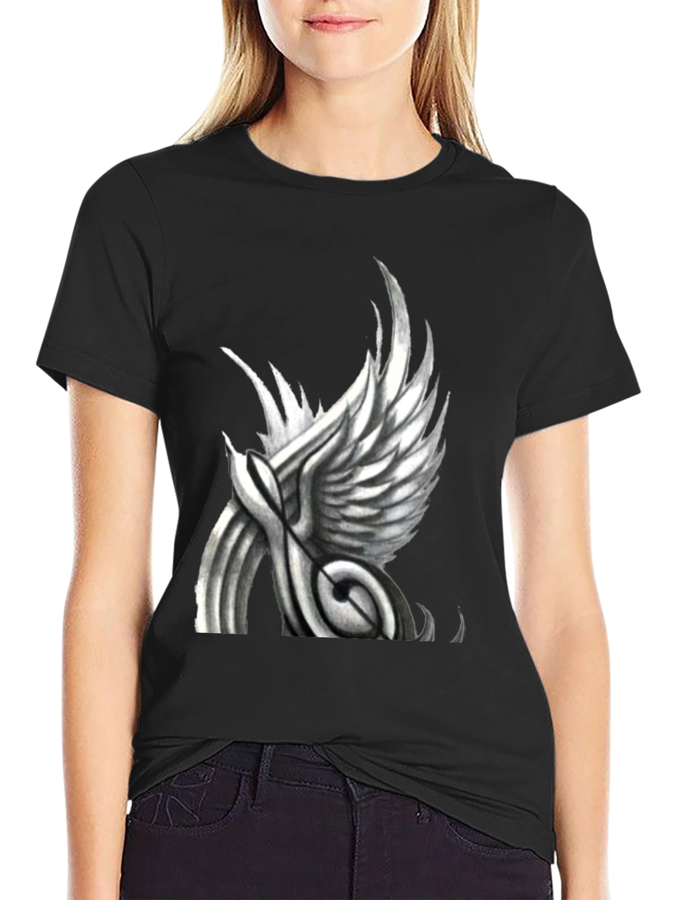 Winged Note Graphic T-Shirt