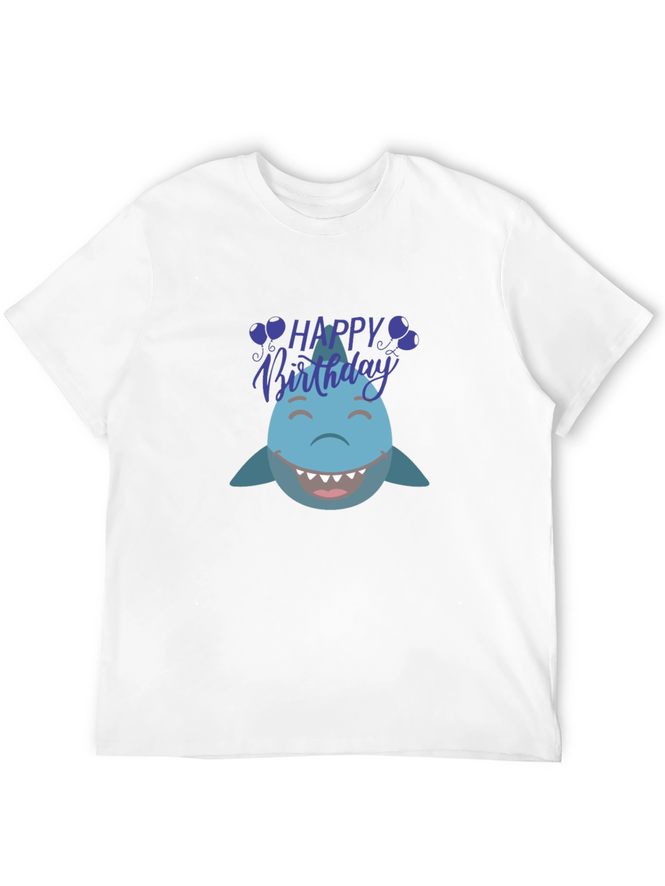 Happy Birthday Shark Graphic Tee - Black