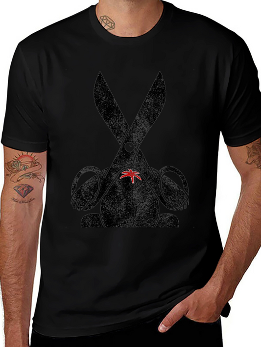 Bunny Scissors Graphic Tee - Unisex Black T-Shirt