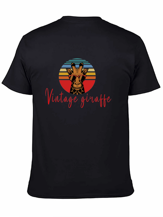 Vintage Giraffe Graphic T-Shirt - Retro Style