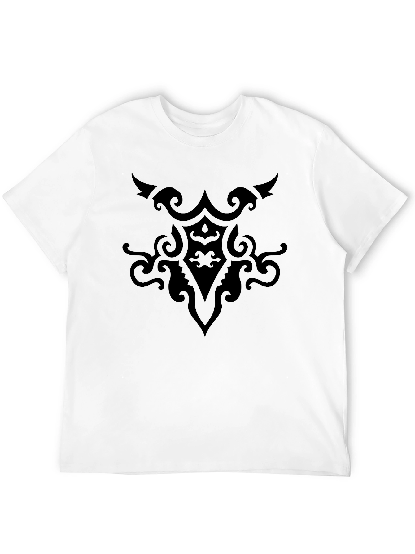Mens Black Graphic Tee - Tribal Design