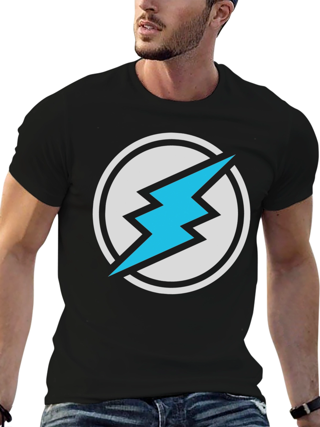 Lightning Bolt Graphic T-Shirt - Black