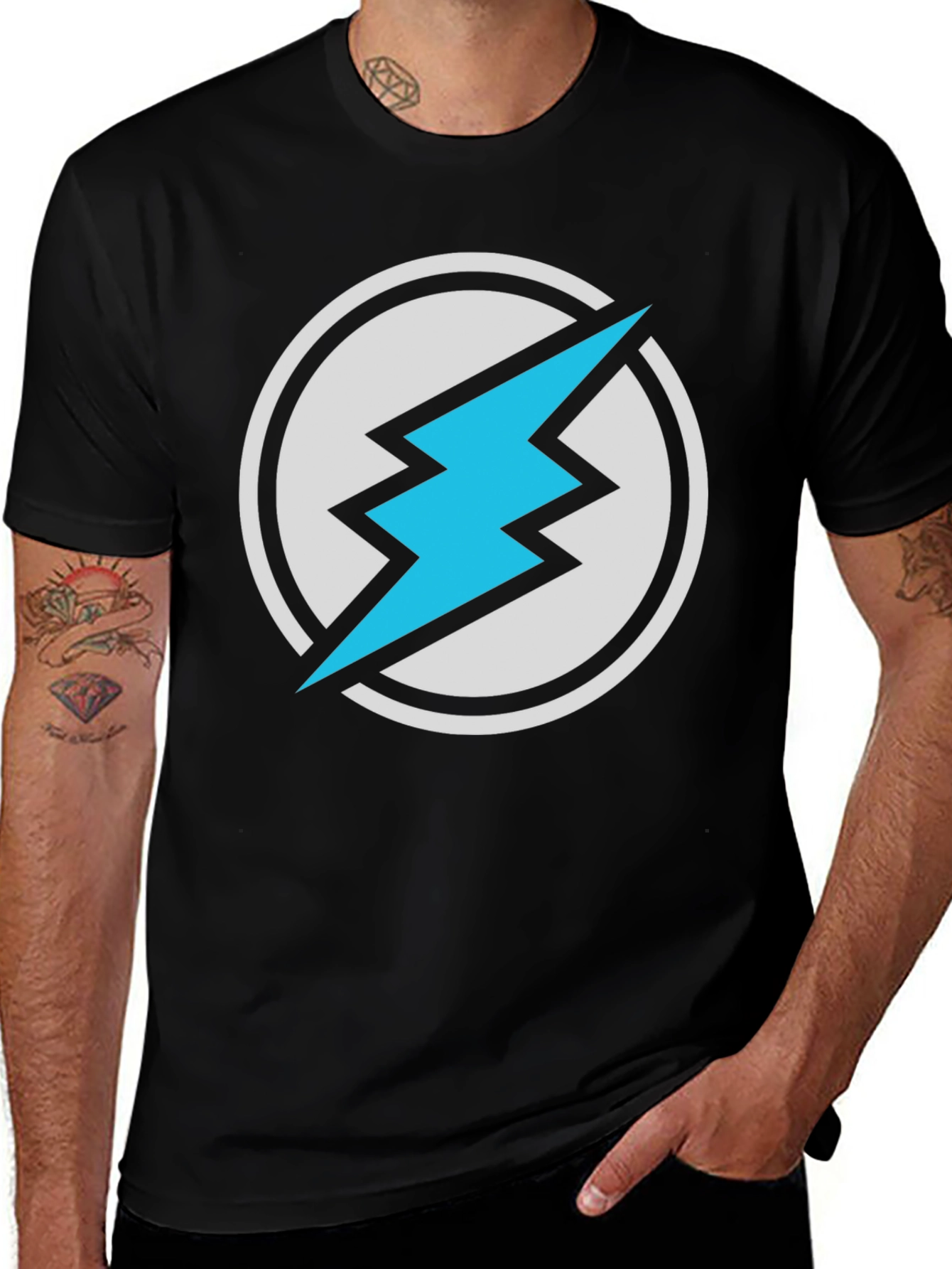 Lightning Bolt Graphic T-Shirt - Black