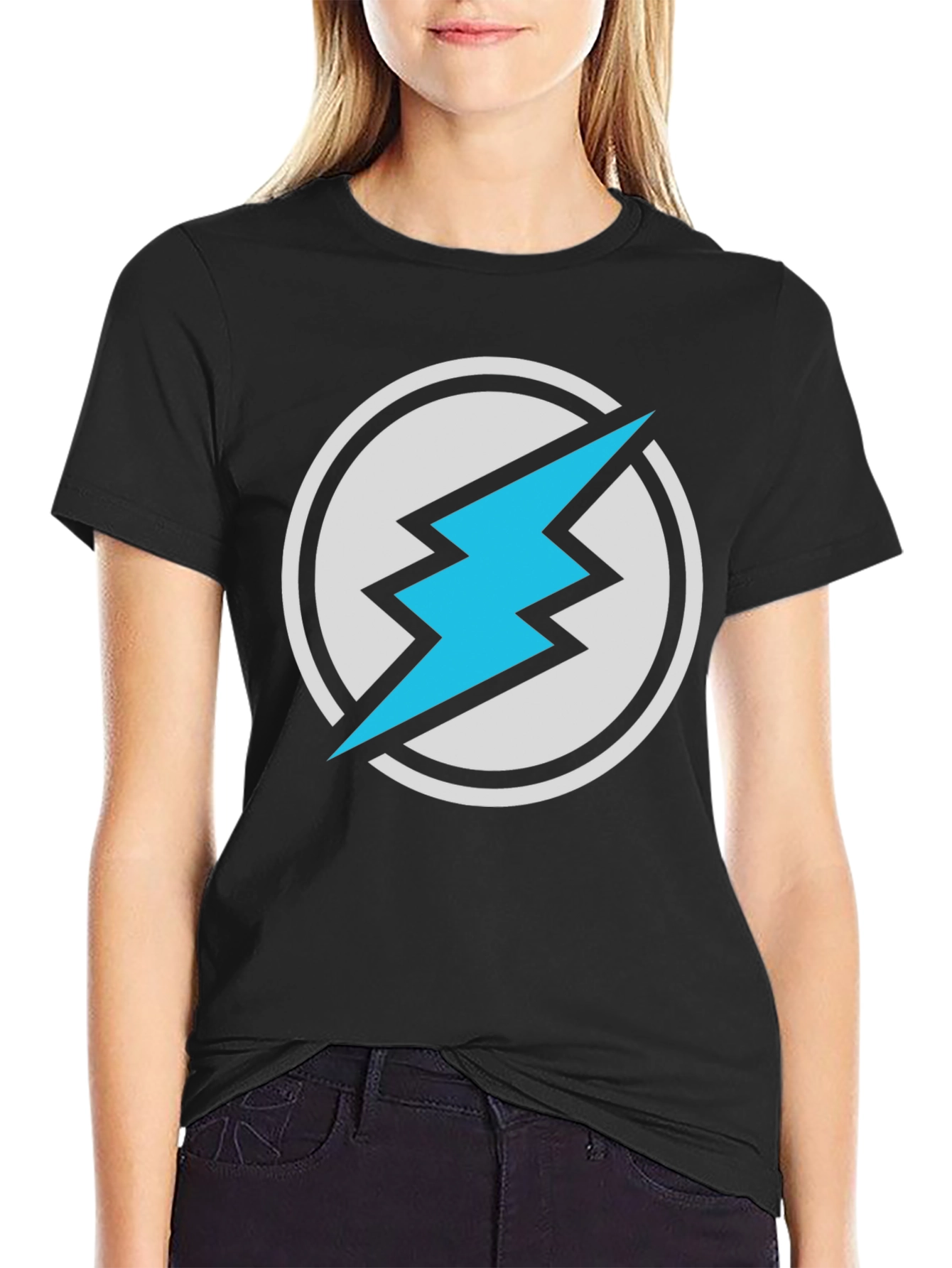 Lightning Bolt Graphic T-Shirt - Black