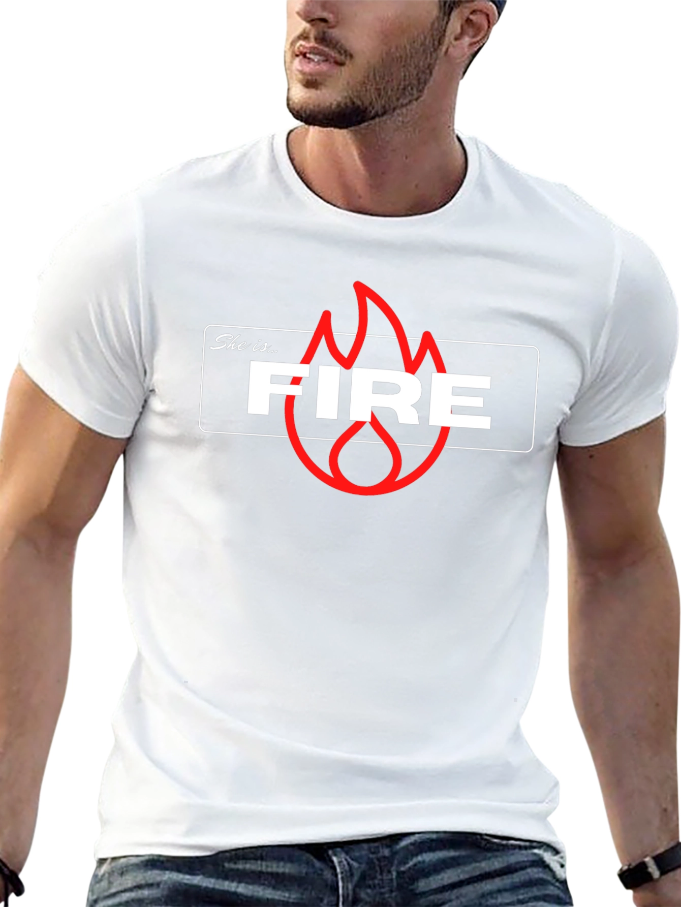 She is Fire Graphic T-Shirt - Trendy Casual Tee